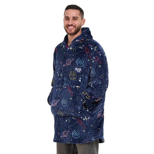 Snuggs Blanket Hoodie Dark Blue Space